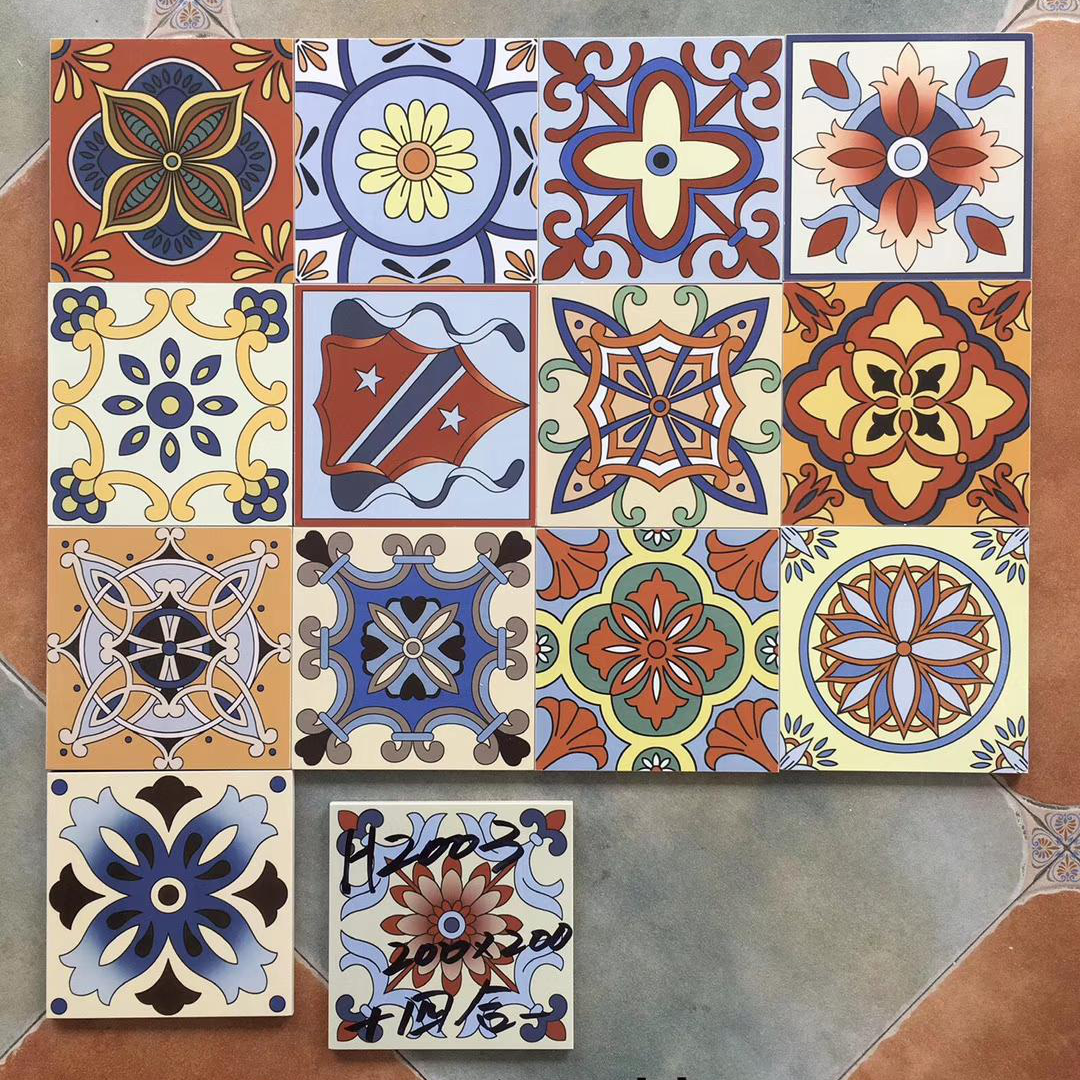 北欧小花砖200混装拼花砖客厅阳台过道地砖室内墙砖店铺地面瓷砖