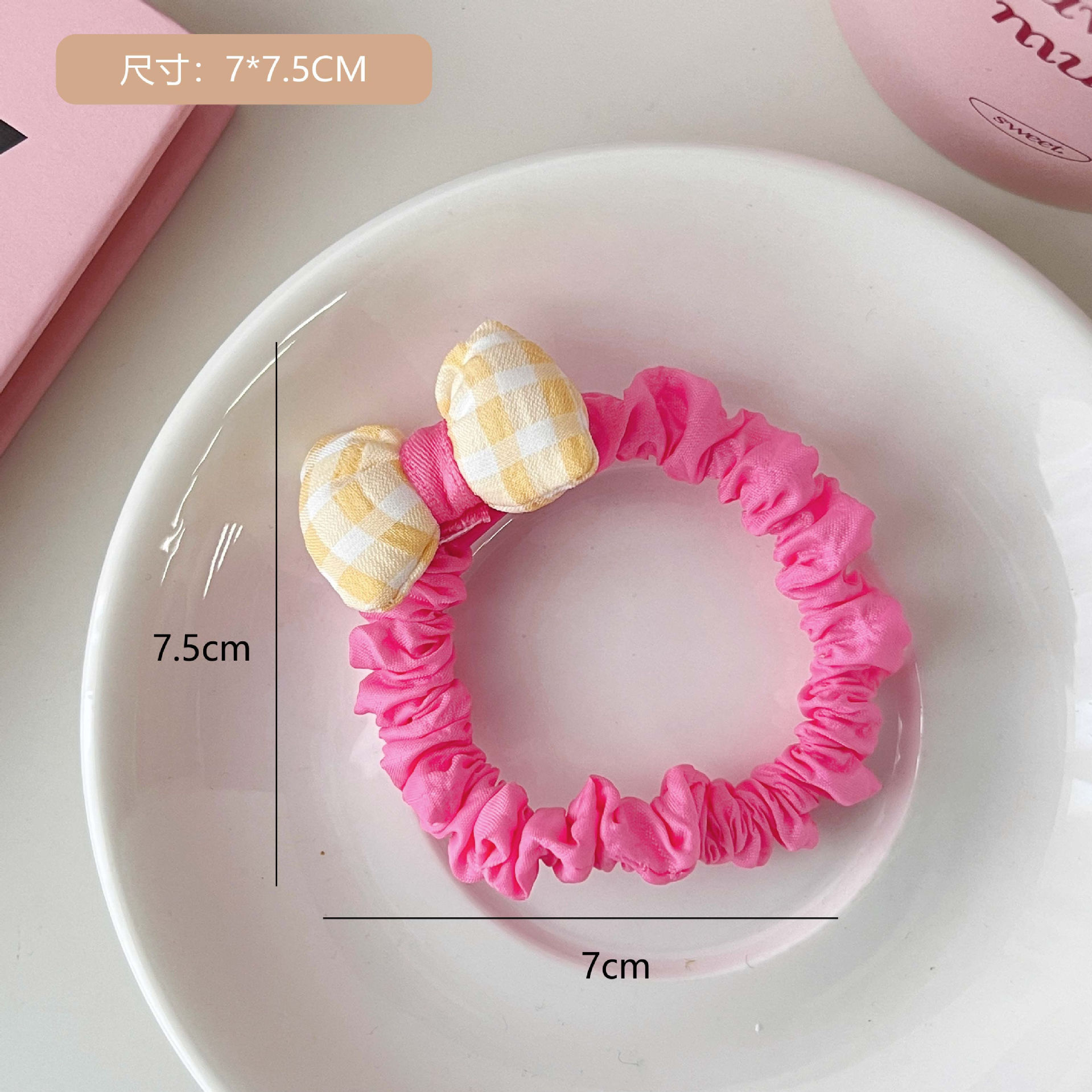 Bowknot Hair Ring Fresh Sweet Girl High Ponytail Elastic Band Hair Rope Headdress Hair Accessories Hair Ring Ornament Small Intestine Ring Female