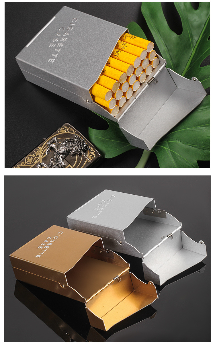 软包烟烟盒套烟盒防压保护套铝合金自动弹盖烟盒便携式烟盒外壳