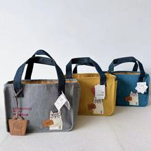 日本kusuguru刺绣猫咪手提包手拎包饭盒包妈咪包逛街购物通勤960