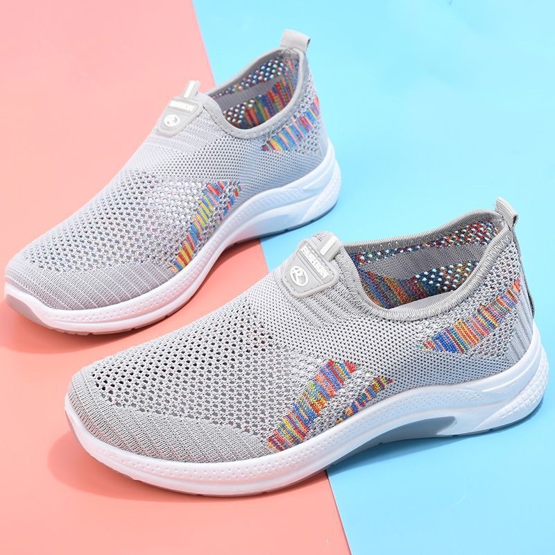 Women's Shoes 2023 Summer New Slip-on Versatile Casual Women's Pumps Flying Woven Breathable Sneaker Women's Shoes