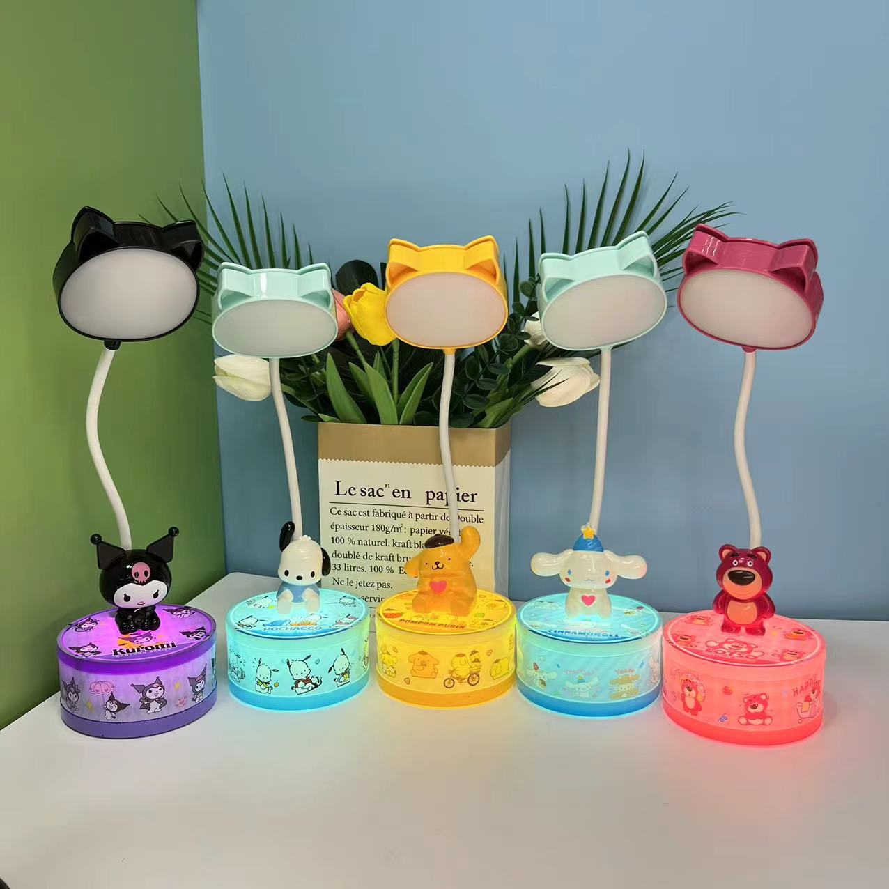 2024 new cute eye protection charging lamp hose free bending cosmetic mirror bedroom desktop led small night lamp