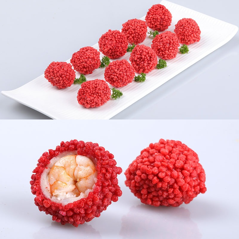 油炸半成品脆花粒贵妃荔枝虾球翠花粒红脆花粒250g*20包/200个/件
