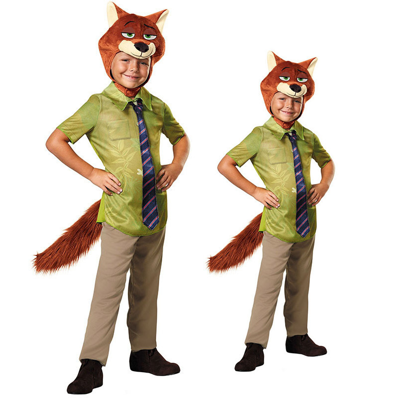 儿童万圣节服饰疯狂动物城狐狸尼克角色扮演舞台表演服cosplay服