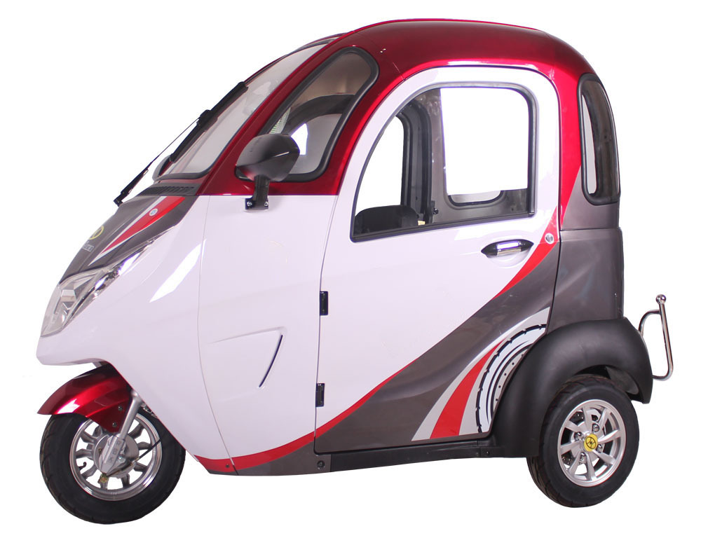 3人用全封闭式电动三轮车成人电动代步车老年代步车接送小孩