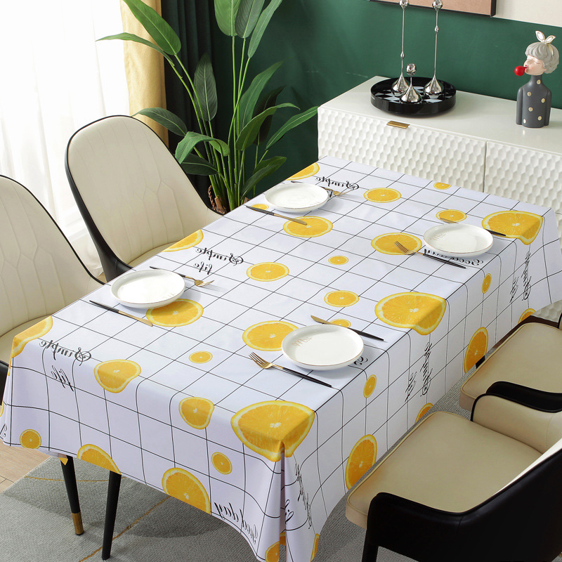 nordic style pvc plaid tablecloth washable waterproof oil-proof dustproof dining table cushion plastic plaid coffee table mat tablecloth