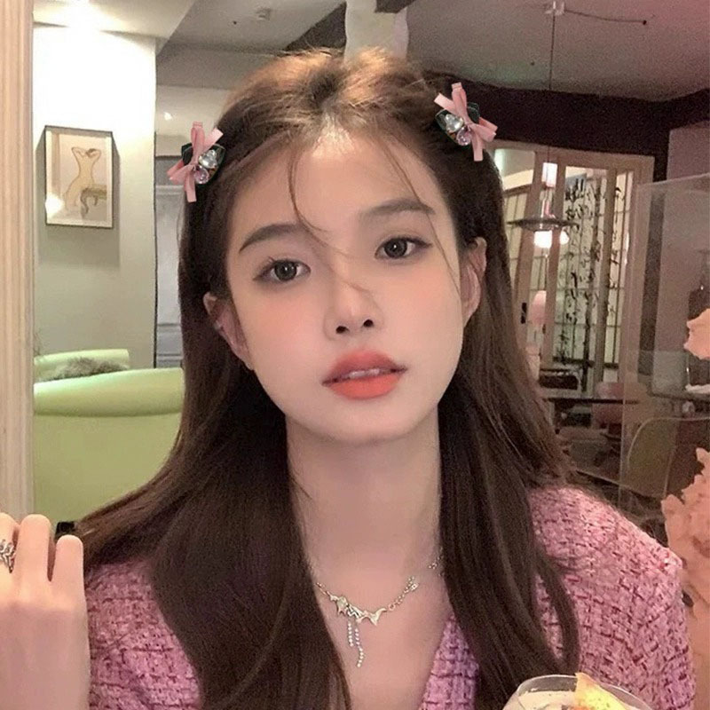 蝴蝶结抓夹女公主头发夹网红精致布艺刘海夹侧边夹前额碎发夹发饰