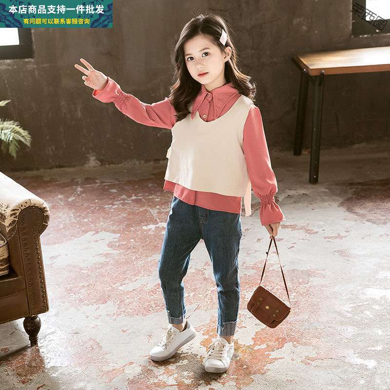 女童秋装洋气套装2021年新款儿童韩版三件套12岁女孩秋季大童童装