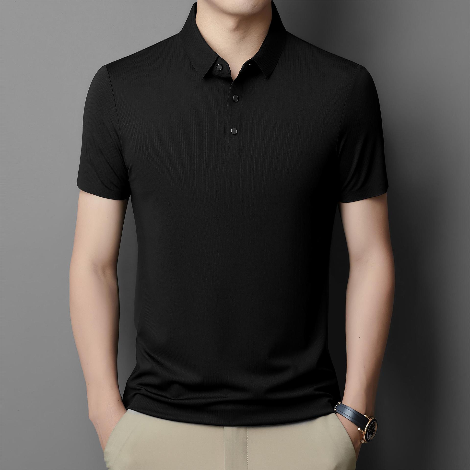 夏季男士短袖t恤新款刺绣中青年翻领polo衫大码休闲商务男装上衣