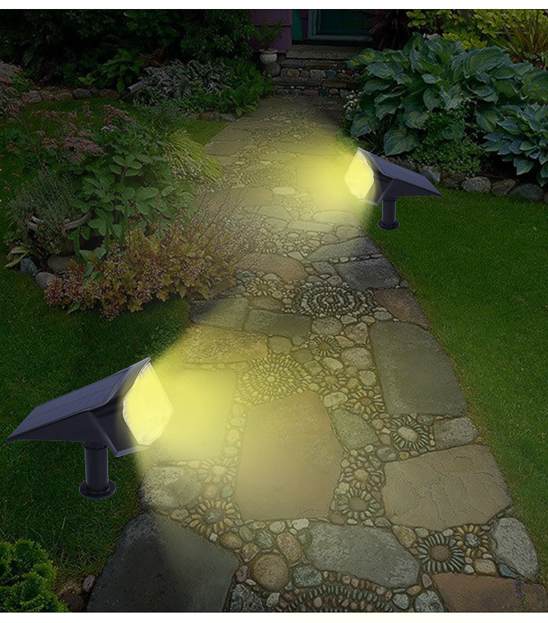 跨境新款太阳能草坪灯 户外公园插地景观射灯庭院壁灯led投射灯