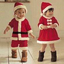 圣诞装男女童圣诞演出服儿童圣诞服饰欧美圣诞节服装圣诞老人套装