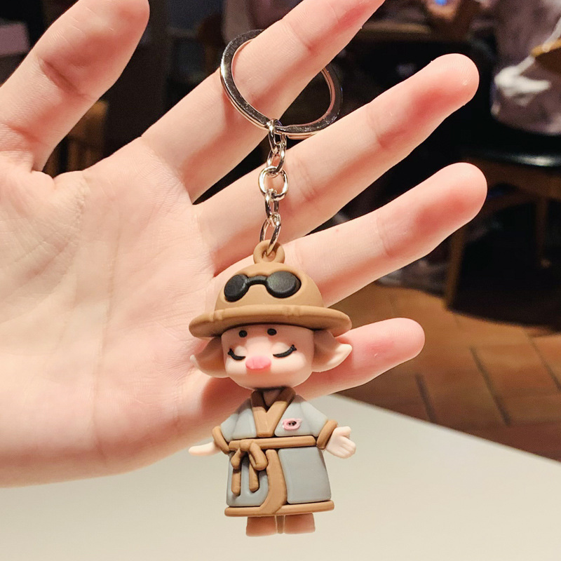 Cartoon Journey to the West Character Keychain Sun Wukong Pig Eight Ring Doll Car Key Chain Bag Pendant Accessories