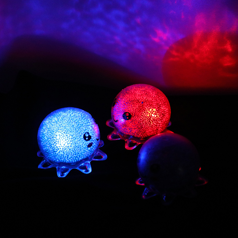 Luminous Toys Vent Squeezing Toy Flash Octopus Children's Stress Relief Toys Stall Supply Factory Direct Sales