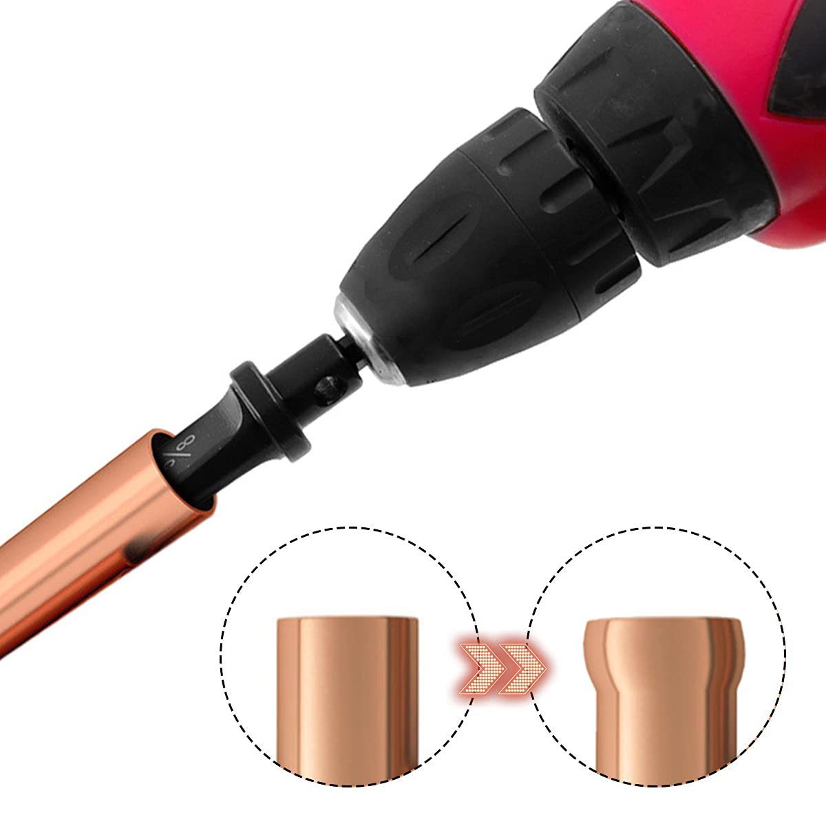 5-Piece British Electric Support Tube Pipe Expander Reamer Forging Tool Air Conditioning Copper Tube Flared Casing Roller