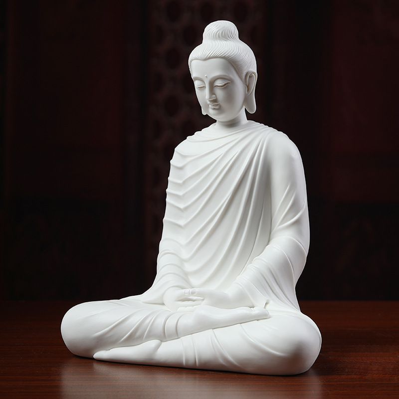 阿弥陀佛佛像德化白瓷阿弥陀造像居家供奉陶瓷坐如来佛摆件