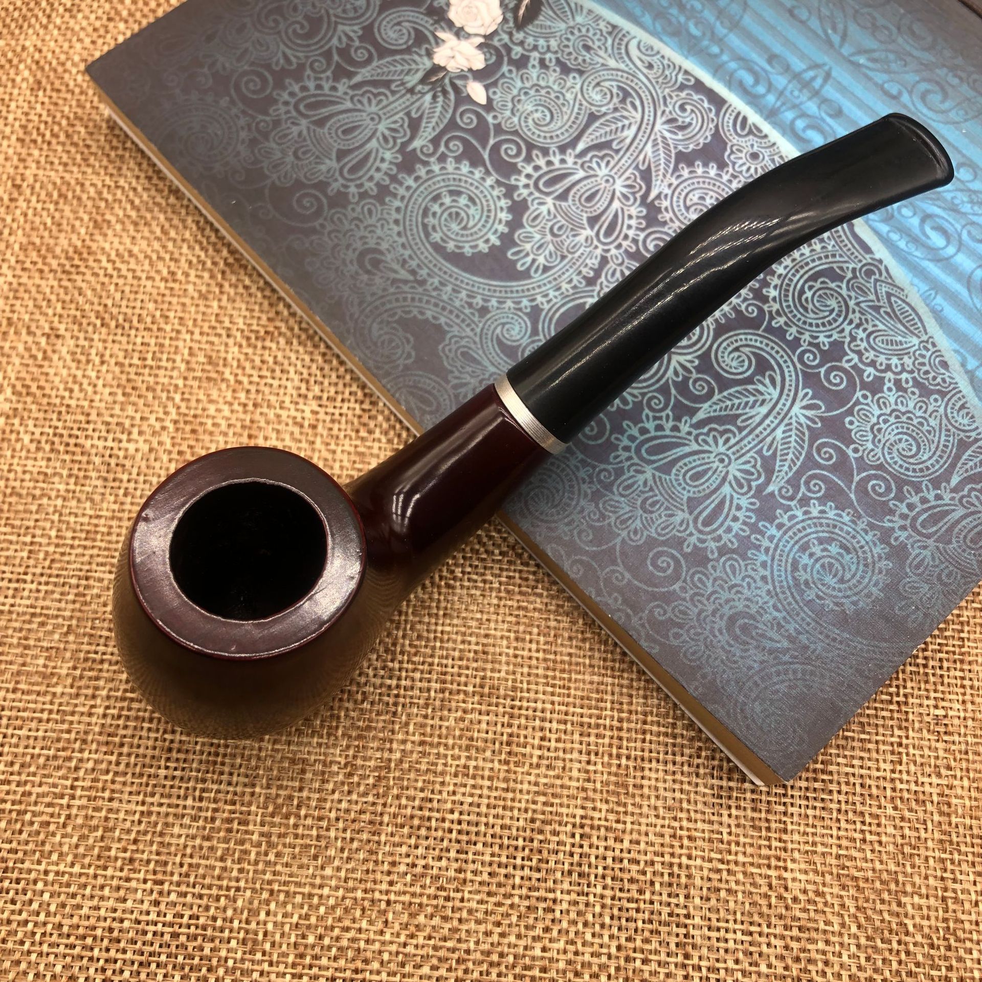 实木老式男士便携烟斗旱烟烟斗花梨木红木烟斗实木烟斗厂家批发