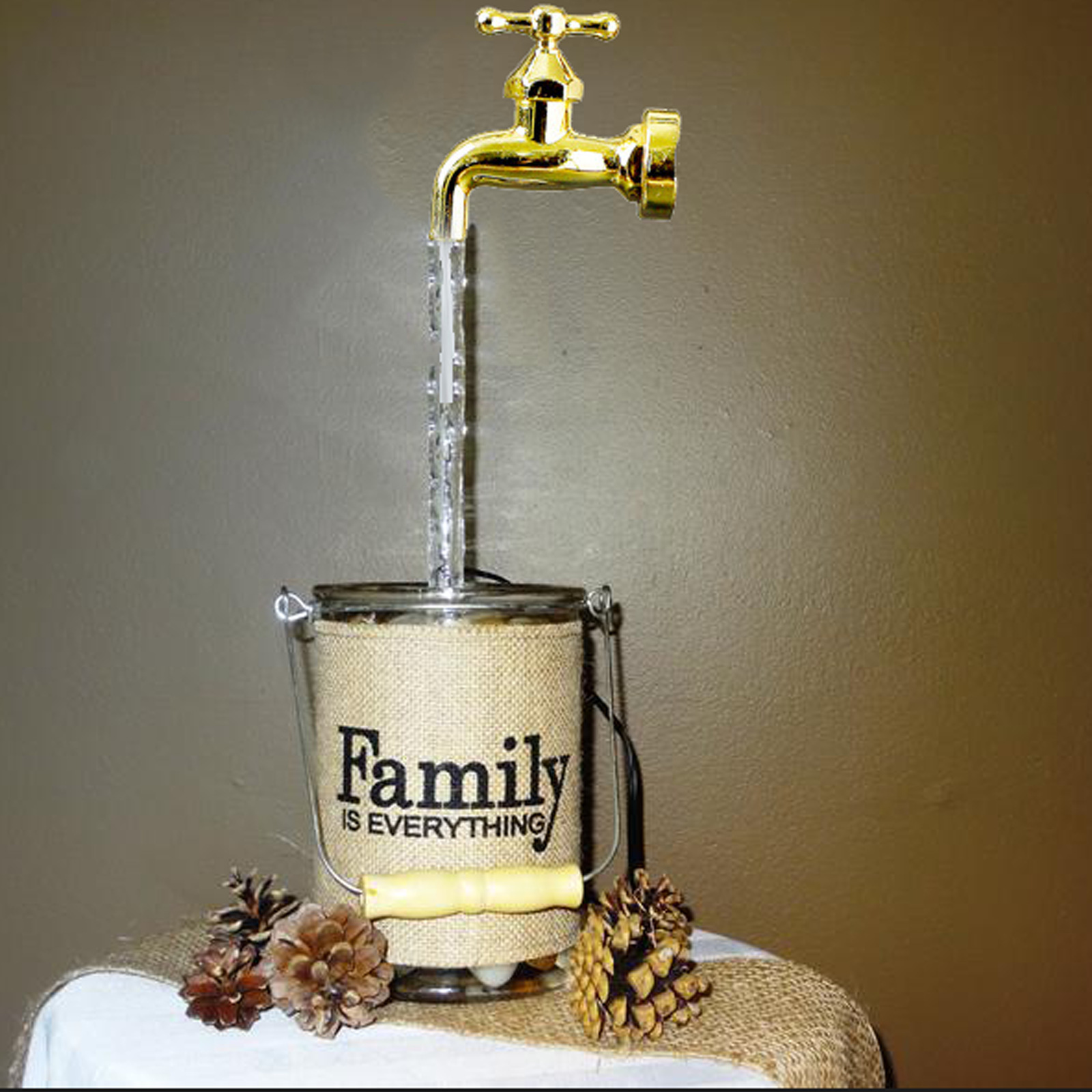 创意悬空水龙头流水器装饰摆件usb美规欧规英规水泵水龙头加湿器