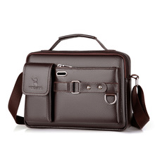 New Men's Shoulder Bag Large Capacity PU Leather Messenger跨