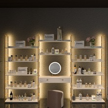 化妆品展示柜产品陈列柜美容院护肤品置物架货架展示架带灯带镜子