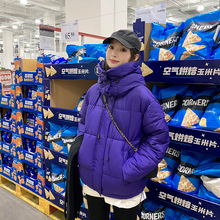 韩系小众可拆卸帽羽绒棉服女2023冬新款宽松小个子短款面包服外套