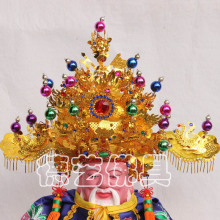 彩珠彩钻合金相帽土地公帽福德正神城隍爷帽财神爷帽神明供品