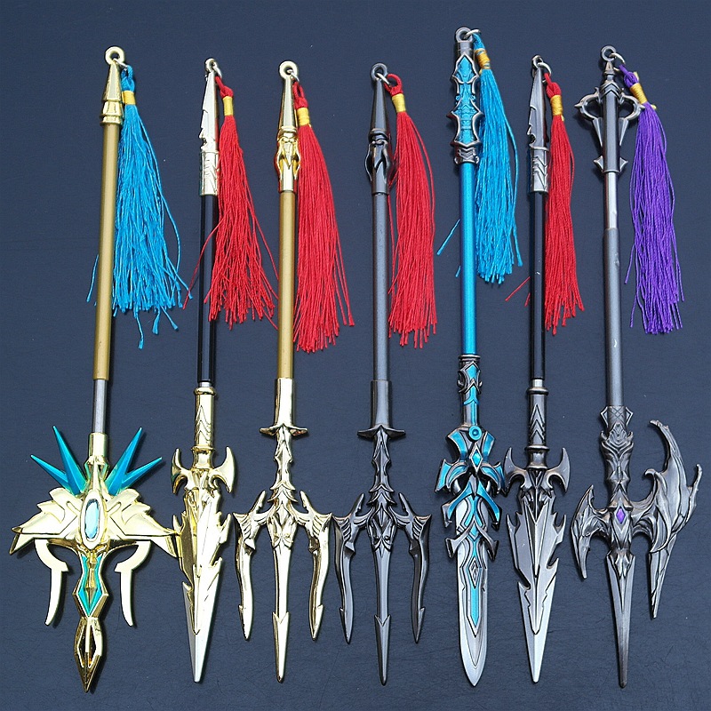 唐三武器海神叉破魂枪黄金龙枪天圣裂渊戟蓝银霸王枪伸缩武器模型