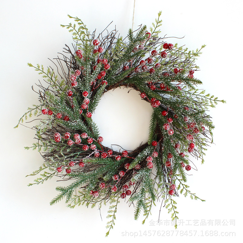 DSEN Thanksgiving Decoration Cross-Border E-Commerce Amazon Chinese Hawthorn Falling Snow Frost Snow Pink Garland Christmas Decorations