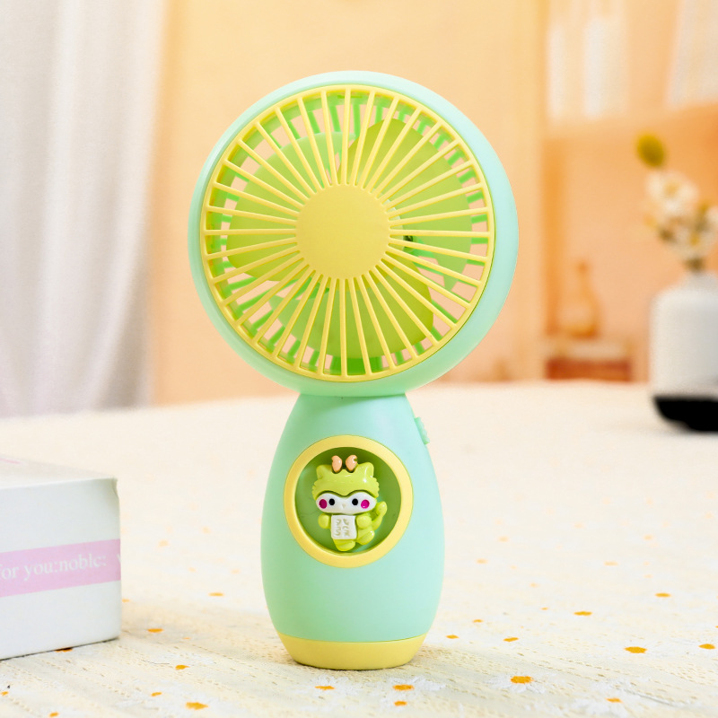 Colored Mosaic Girl Heart Handheld Mini USB Small Fan Cartoon Cute Hand-Held Portable Fan Advertising Gift