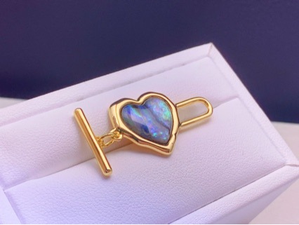 18k包金保色天然贝母鲍鱼贝爱心手工diy饰品单排手链项链珍珠扣