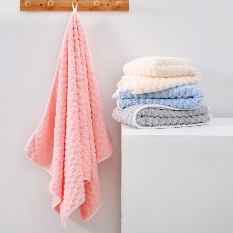 云朵格毛巾加厚吸水不易掉毛浴帽跨境成人加厚舒适柔软浴巾套装