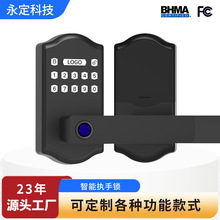 跨境指纹锁 家用入户卧室车库全自动一次性密码自动闭锁智能门锁
