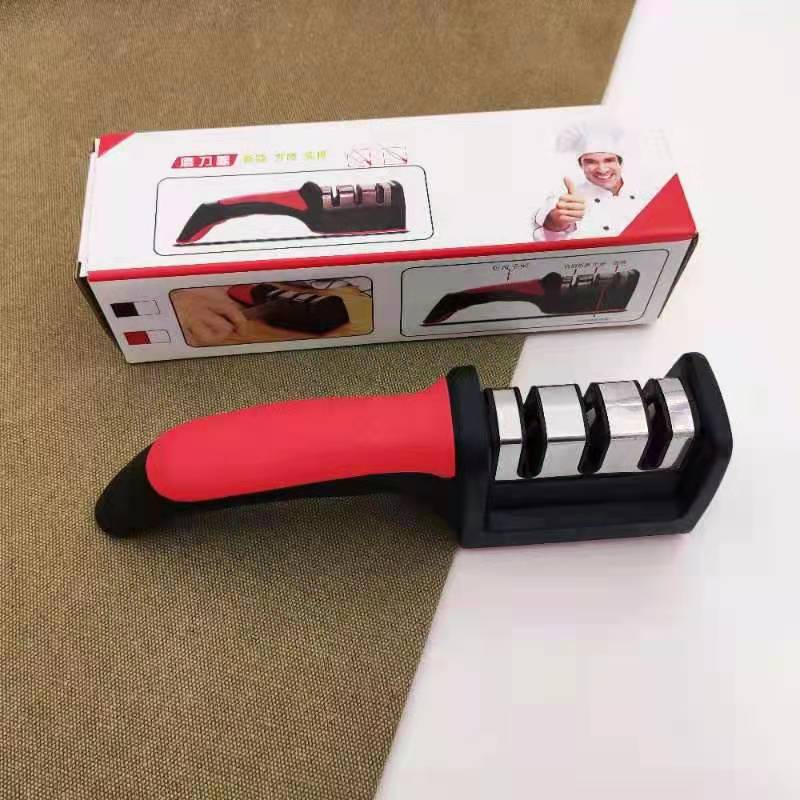 Four-Generation Three-Section Upgraded Knife Sharpener with Hook Non-Slip Household Yangjiang Kitchen Knife Handheld Sharpening Sharpening Stone
