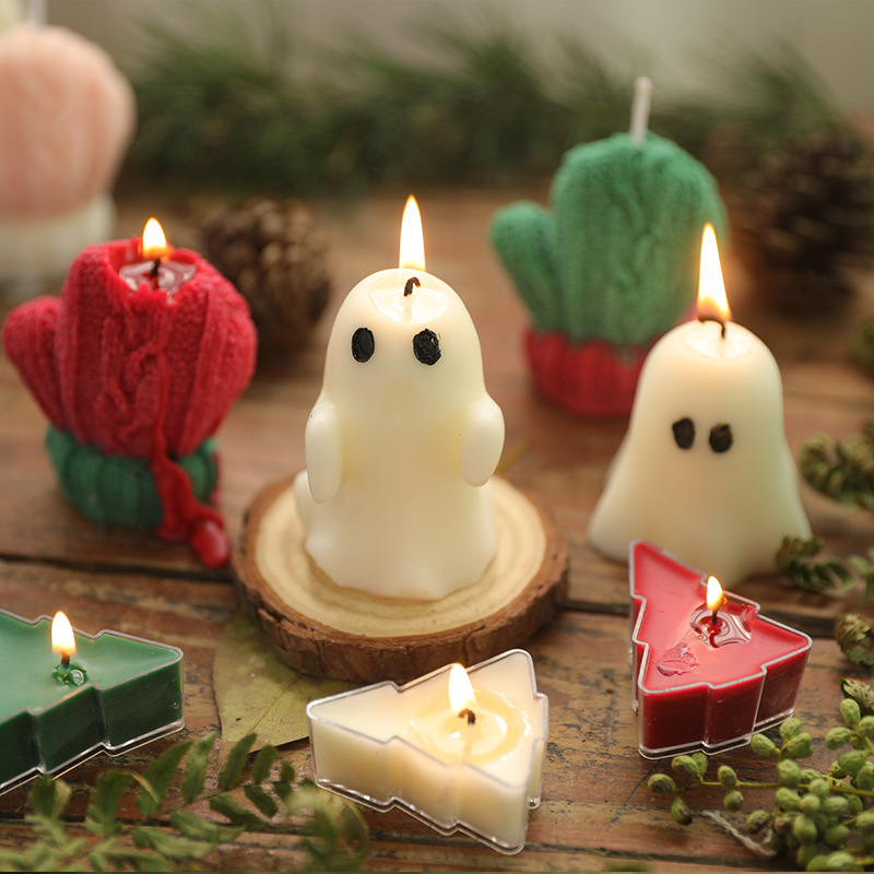 Halloween Ghost Candle Wholesale Creative Ghost Smokeless Candles Fragrance Hand Gift Ghost Aromatherapy Candle Gift Box