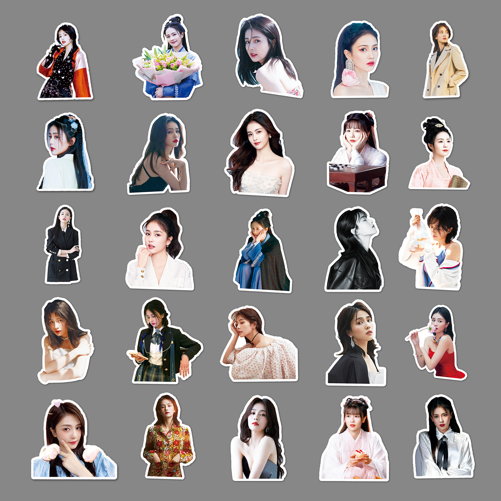 50张白鹿涂鸦贴纸 明星周边周生如故贴纸diy笔记本电脑行李箱贴纸