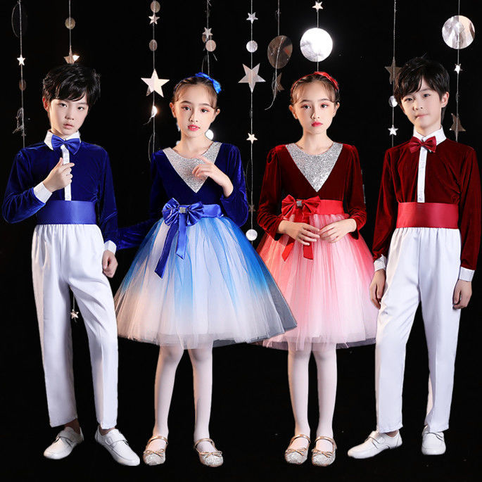 幼儿园跳舞蹈服装男女童蓬蓬纱裙爵士舞亮片表演服六一幼儿园小班学生