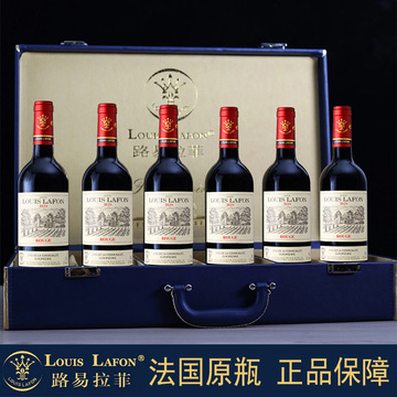 法国原瓶路易拉菲红酒整箱6支礼盒装干红葡萄酒年货批发一件代发