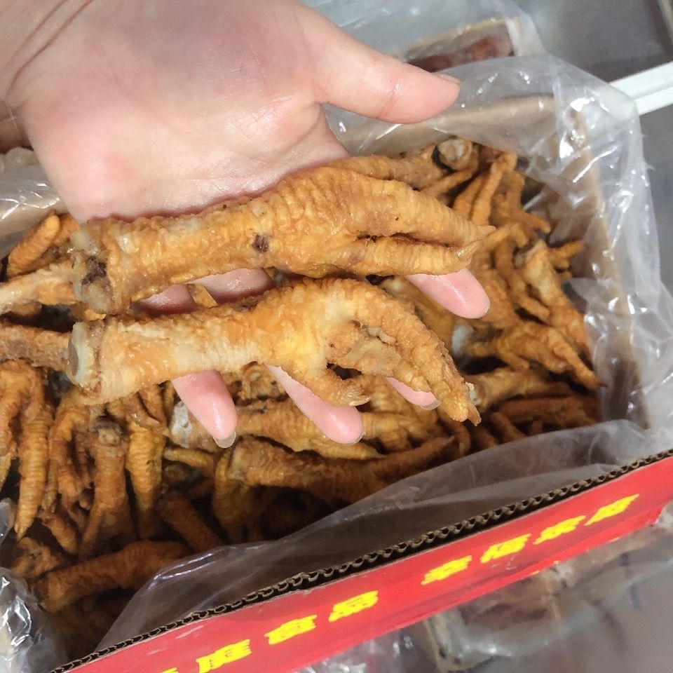 虎皮鸡爪冷冻半成品油炸凤爪大号纯干原味炸鸡爪18斤卤菜食堂食材