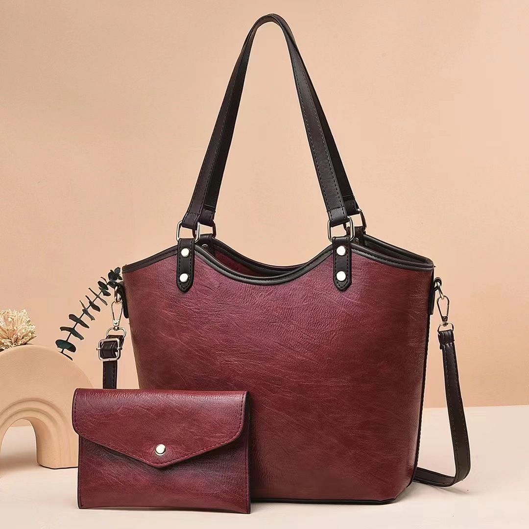 Handbag Women's Bag 2023 New Solid Color High Sense Special-Interest Design Large Capacity Work Commuter Popular Tote Bag