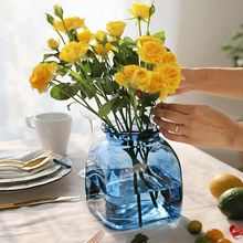 玻璃缸批发客厅方形大花瓶透明插花瓶欧式彩色花器鱼缸玻璃花瓶