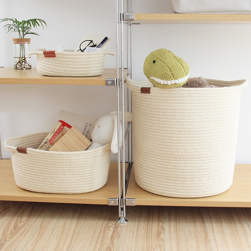Nordic Ins Cotton Thread Storage Basket Bedroom Changing and Washing Clothing Toys Dirty Clothes Basket