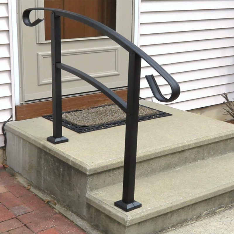 庭院实木楼梯铁扶手弯弧调节门廊护栏过渡扶手混凝土阳台楼梯扶手