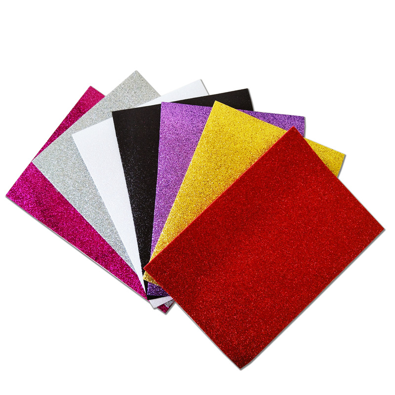 彩色金粉亮片海绵纸加厚eva闪光泡沫纸金葱纸 diy制作材料 a5尺寸