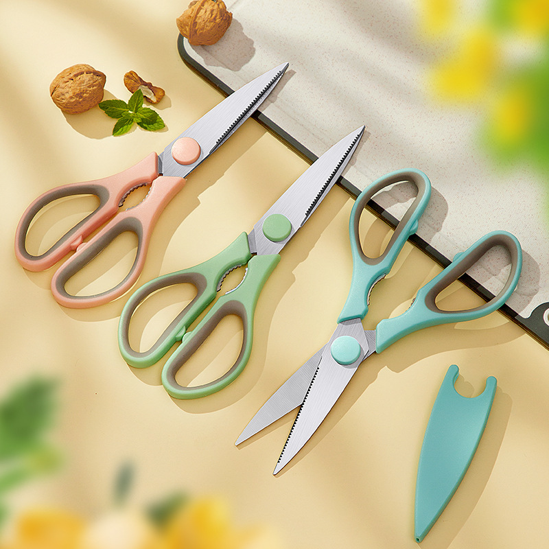 Stainless Steel Home Scissors Kitchen Dedicated Multi-Functional Scissors Strong Chicken Bone Scissors Bone Scissors Fish Food Barbecue Scissors