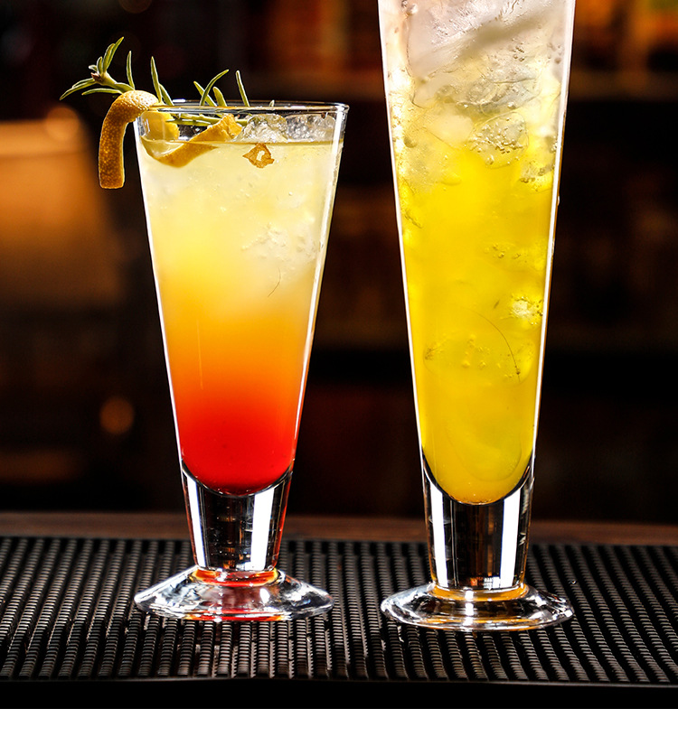 创意果汁奶昔杯直升长饮杯无铅玻璃酒吧啤酒鸡尾酒杯长岛冰茶水杯