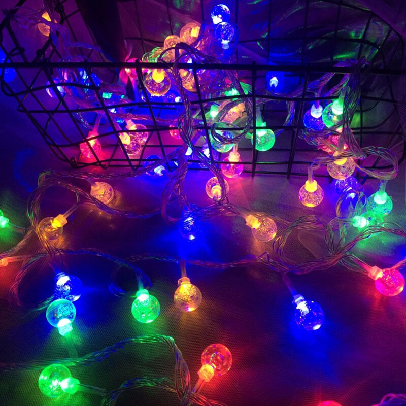 LED Lighting Chain Outdoor Camping Ambience Light Ball Light Solar Bubble Ball Lighting Chain Stall Tent Ornamental Festoon Lamp