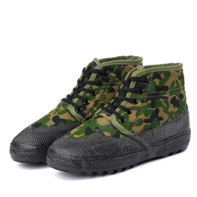 Liberation Shoes Men's Labor Protection Winter Rubber Sole Fleece-lined Warm Migrant Worker's Shoes High-Top Camouflage Cotton-Padded Shoes Snow Boots