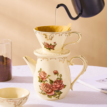 陶瓷咖啡分享壶过滤杯套装 手冲咖啡器具滴漏杯家用手摇咖啡壶