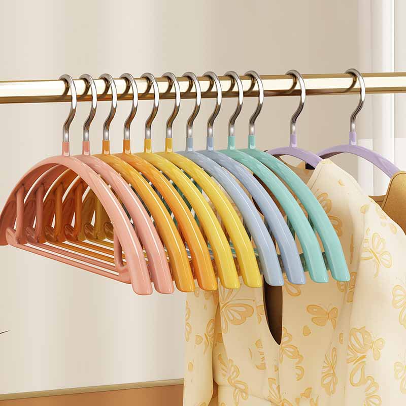 Plastic Coated Semicircle Hanger Traceless Storage Bold Clothes Hanger Non-Slip Stainless Steel Clothes Hanger Adult Home Use Clothes Hanger Wholesale
