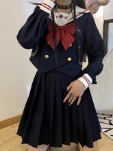 正版日系jk制服套装水手服不良中间校服班服学院风藏青长裙短裙