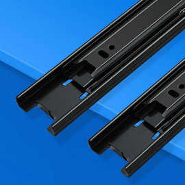 衣柜抽屉加厚缓冲升降滑轨 静音钢珠单边滑道导轨阻尼轨道批发